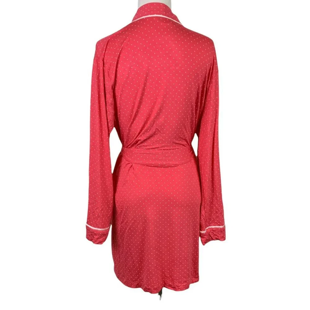 KATE SPADE Women's Size Extra Small Polka Dotted Stretchy Super Soft Robe - Picture 4 of 6